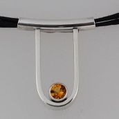 Silver pendant with citrine